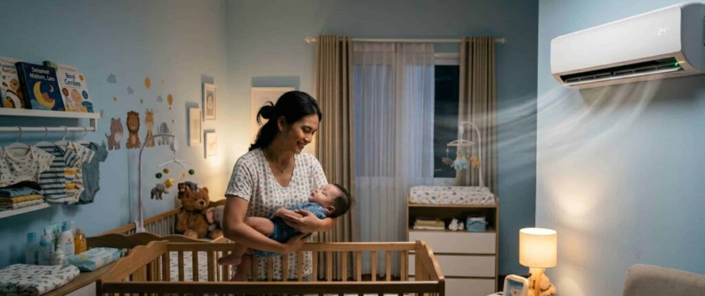Ibu sedang menidurkan bayi