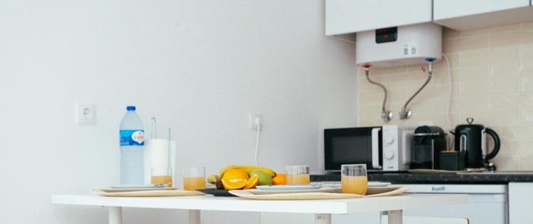 water heater dipasang di dapur