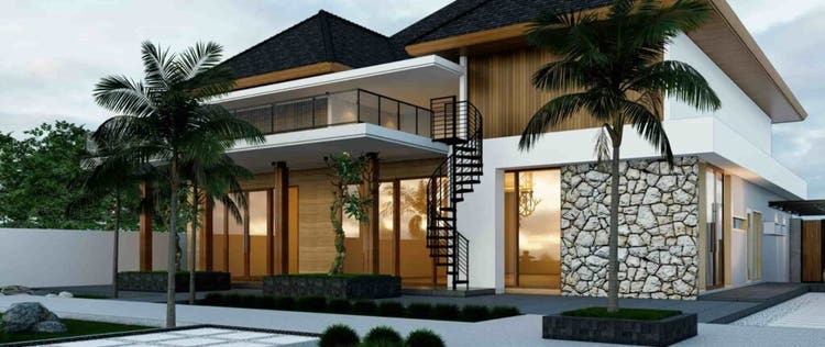 teras minimalis tanpa kursi dan meja