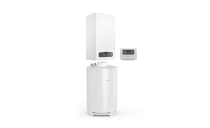 Pakiet z kotłem kondensacyjnym Pakiet Cares Inox Optimum Pack 24 - lewa strona