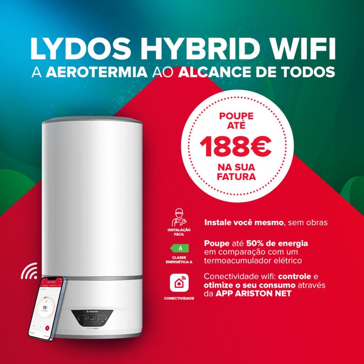 Lydos Hybrid Wifi: o melhor produto para substituir o seu termoacumulador quando as obras não são uma opção e a poupança é a sua prioridade