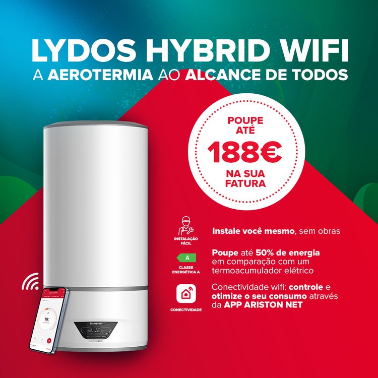 Lydos Hybrid Wifi: o melhor produto para substituir o seu termoacumulador quando as obras não são uma opção e a poupança é a sua prioridade