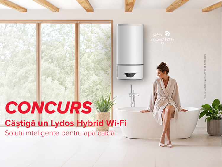 Câștigă un boiler Ariston Lydos Hybrid Wi-Fi!