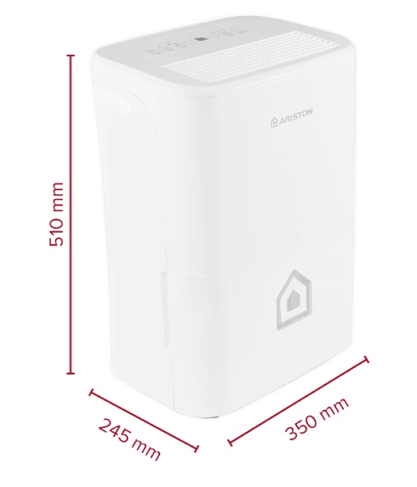 Dezumidificator Ariston DEOS 16S Net - dimensiuni laturi