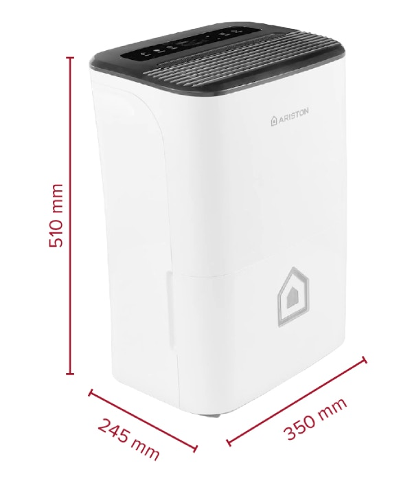 Dezumidificator de aer Ariston DEOS 21S Net - dimensiuni laturi