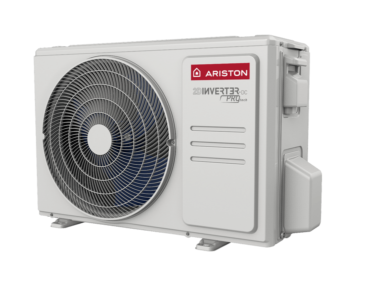 Aer condiționat Ariston Nevis EVO R32 - vedere lateral dreapta a unității exterioare