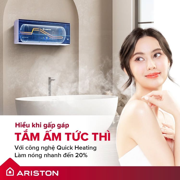 Máy nước nóng Ariston có công nghệ làm nóng nhanh