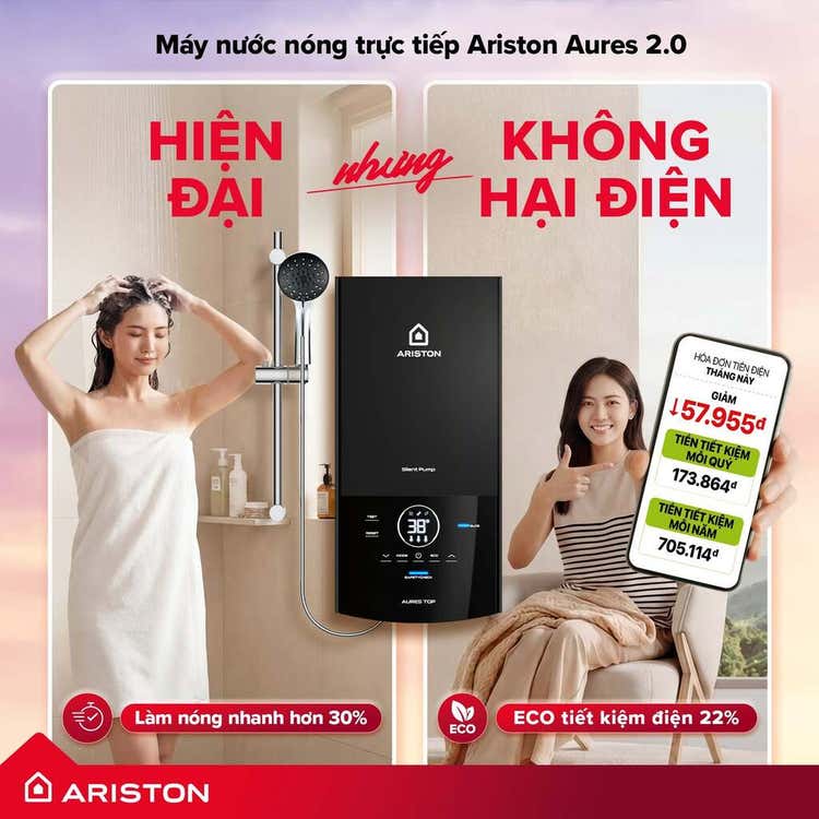 Công nghệ làm nóng nhanh trên Ariston Aures