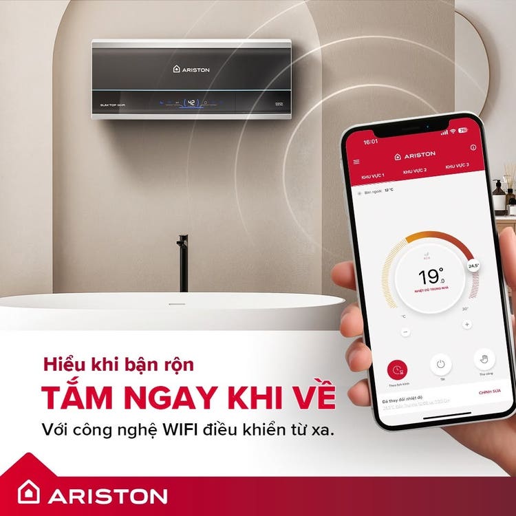 Máy nóng gián tiếp Ariston tích hợp công nghệ hiện đại
