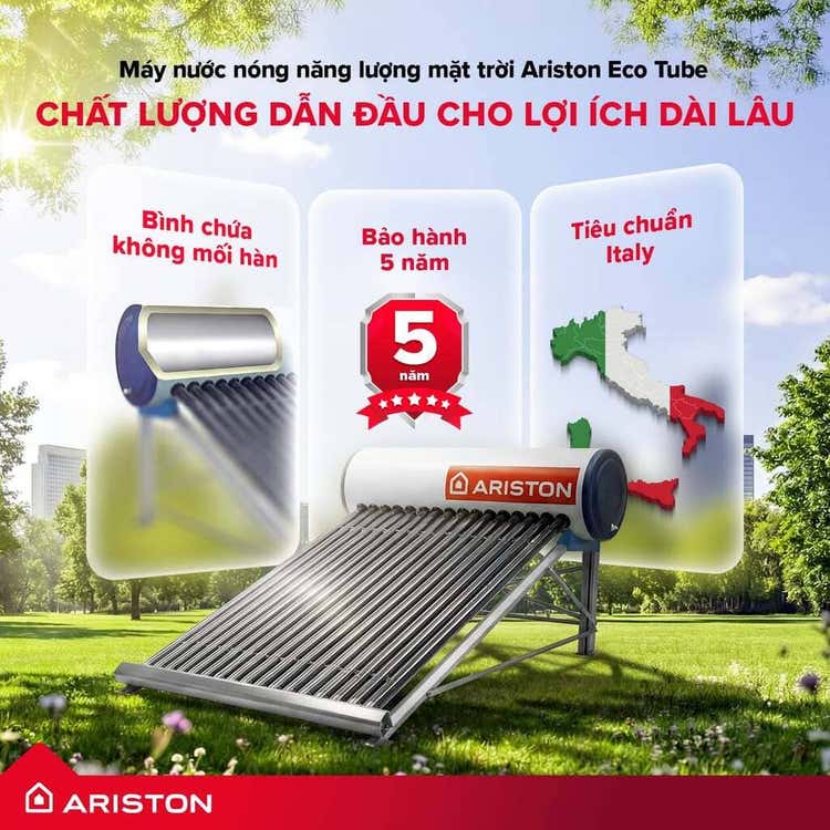 Máy nước nóng năng lượng mặt trời Ariston chuẩn mực Ý
