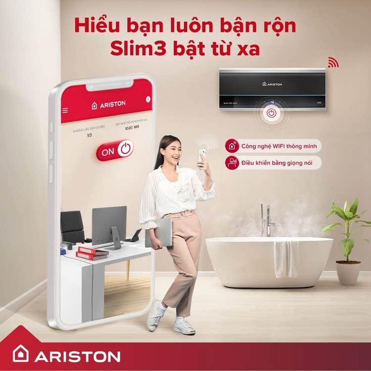 Cách chỉnh nhiệt độ bình nóng lạnh Ariston kết nối Wi-fi
