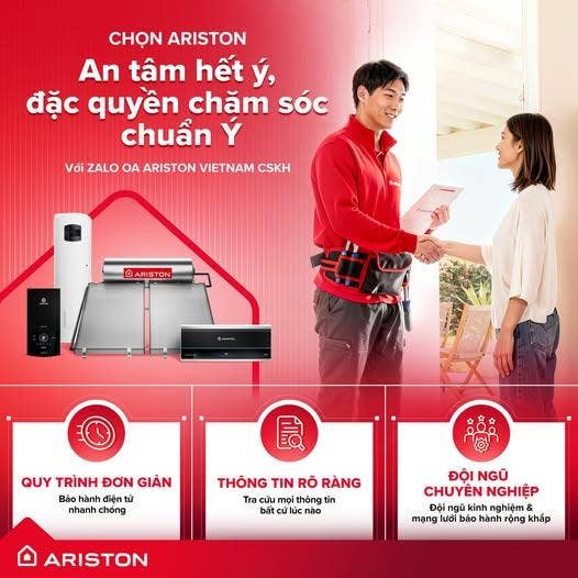 Bảo hành bình nước nóng Ariston chính hãng