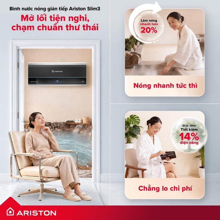 Máy nước nóng gián tiếp Ariston được nhiều người tin chọn