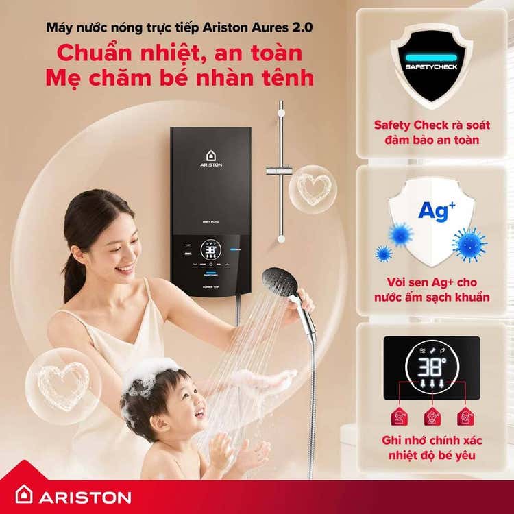 Máy nước nóng lạnh tắm trực tiếp AURES TOP