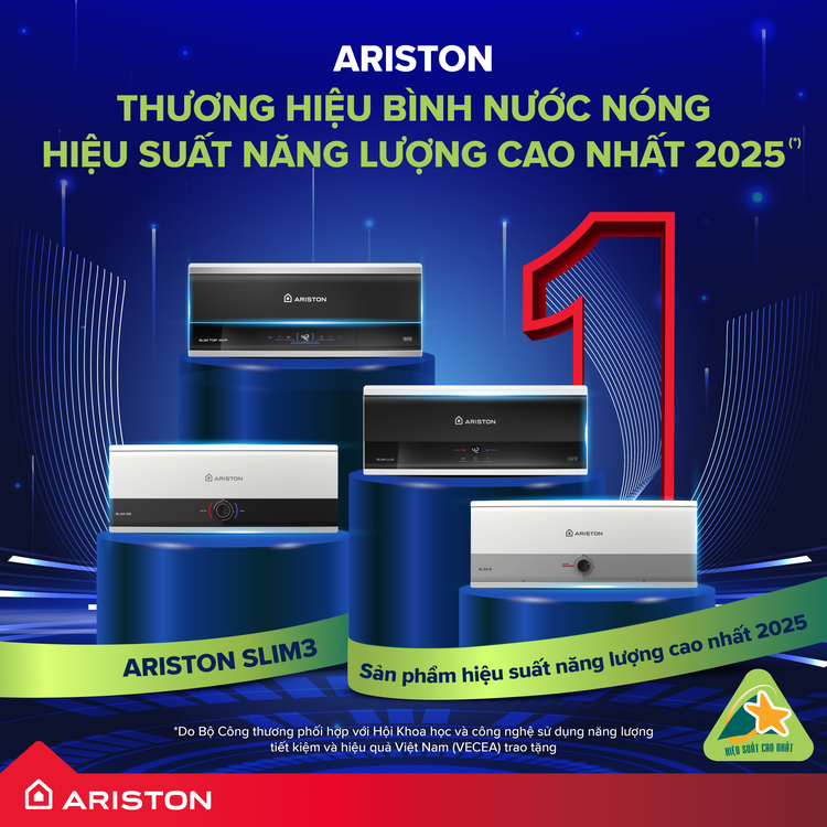 ARISTON THIẾT LẬP CHUẨN MỰC MỚI CHO GIẢI PHÁP NƯỚC NÓNG TẠI GIẢI THƯỞNG HIỆU QUẢ NĂNG LƯỢNG 2025